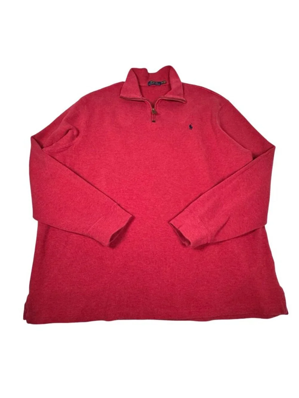 Polo Ralph Lauren 100% Cotton Quarter Zip Sweater Sz XXL Tall Pony Mock Neck